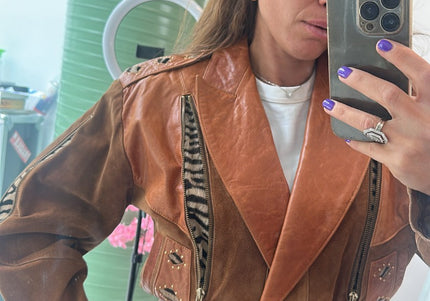 Blouson en cuir & daim vintage - 2