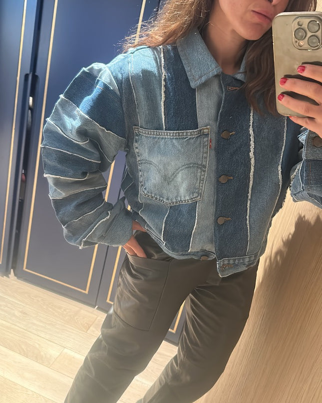 Veste en jean patchwork Levi's taille L - 2