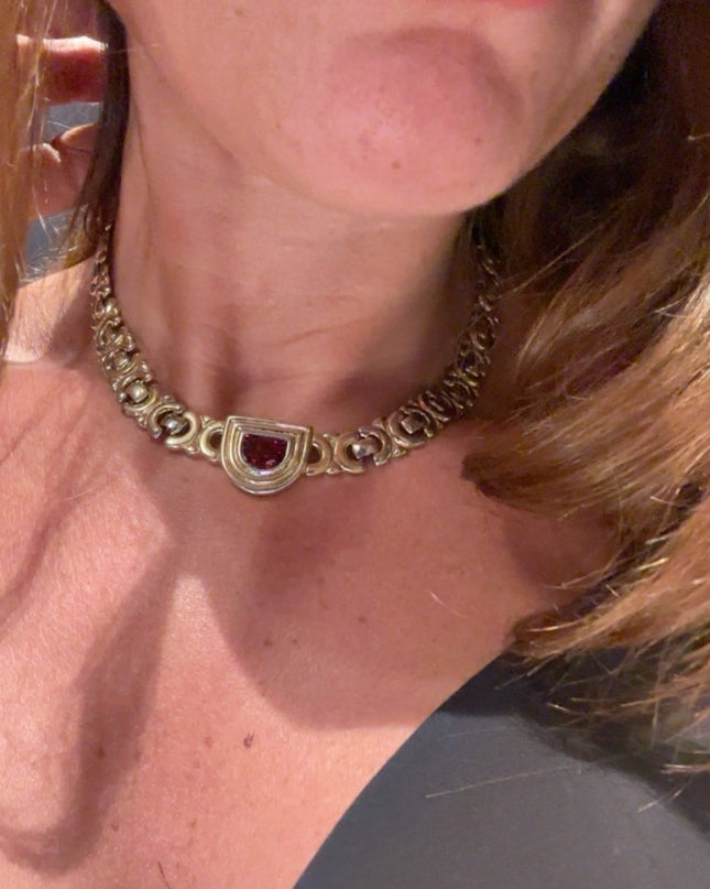 Collier ras du cou vintage art déco - 3