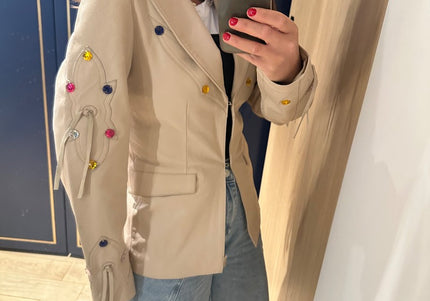 Blazer blanc strass - 1