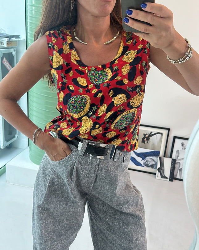 Top débardeur en soie Céline Paris - 1