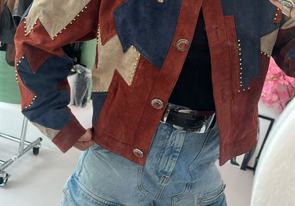 Veste Vintage boutons rouges - 1