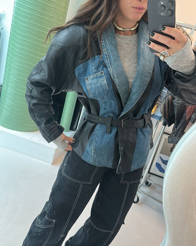Veste en cuir & Jean ceinture