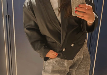VESTE EN CUIR YSL