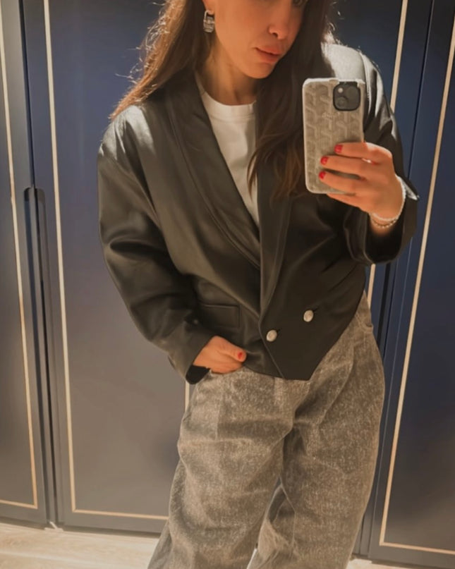 VESTE EN CUIR YSL