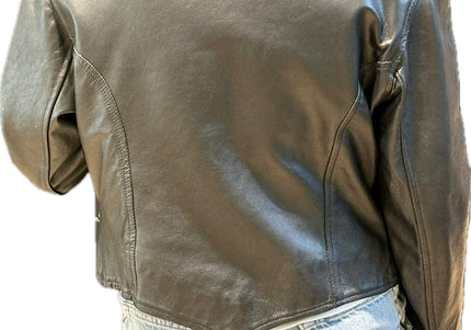 VESTE EN CUIR VINTAGE DÉTAILS ARGENTÉS