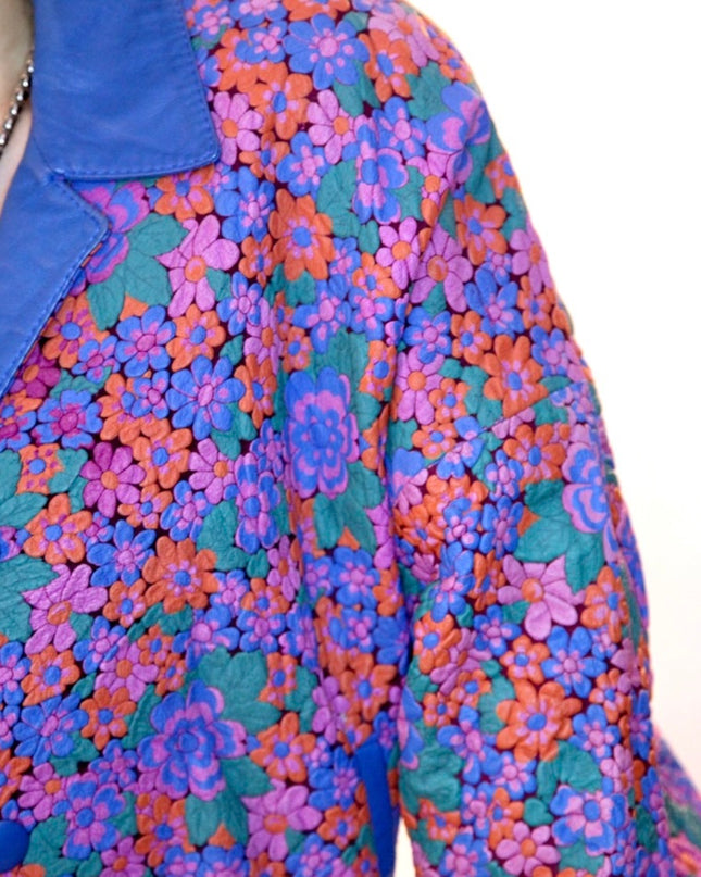 VESTE EN CUIR FLOWERS