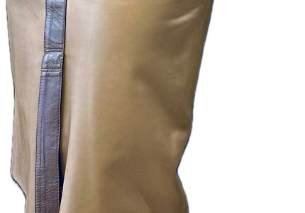 Jupe crayon en cuir bicolore – Yves Saint Laurent (Taille 36)