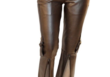 PANTALON EN CUIR MÉTALLISÉ VINTAGE « DAISY »
