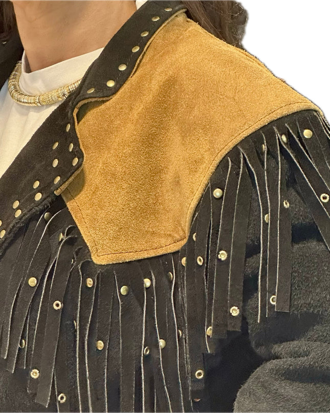 BLOUSON EN DAIM FRANGES
