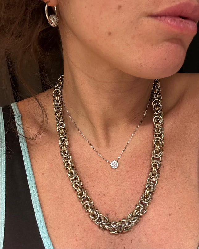 Collier vintage en maille tressée – Pièce unique
