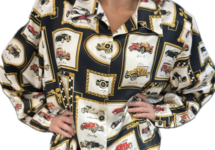 Chemisier vintage imprimé – Taille Unique