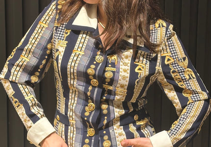 Chemise Vintage Motifs Baroques – Taille Unique – Pièce Unique