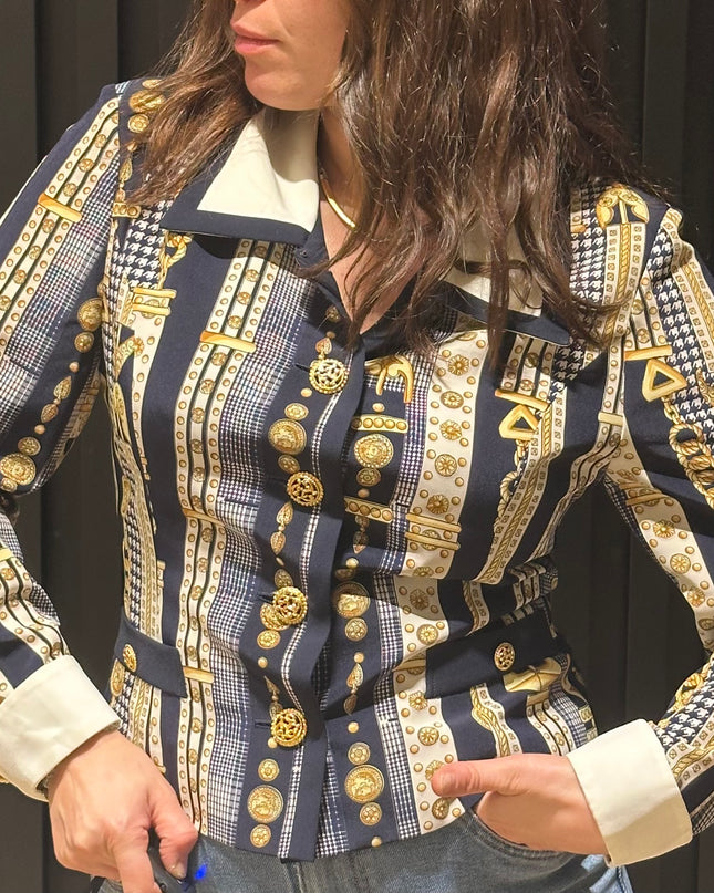 Chemise Vintage Motifs Baroques – Taille Unique – Pièce Unique