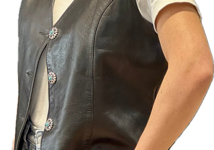 VESTE SANS MANCHE EN CUIR