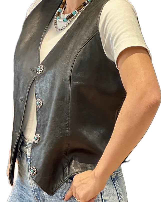 VESTE SANS MANCHE EN CUIR