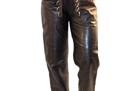 PANTALON EN CUIR VINTAGE ANNEAUX