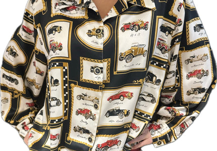 Chemisier vintage imprimé – Taille Unique