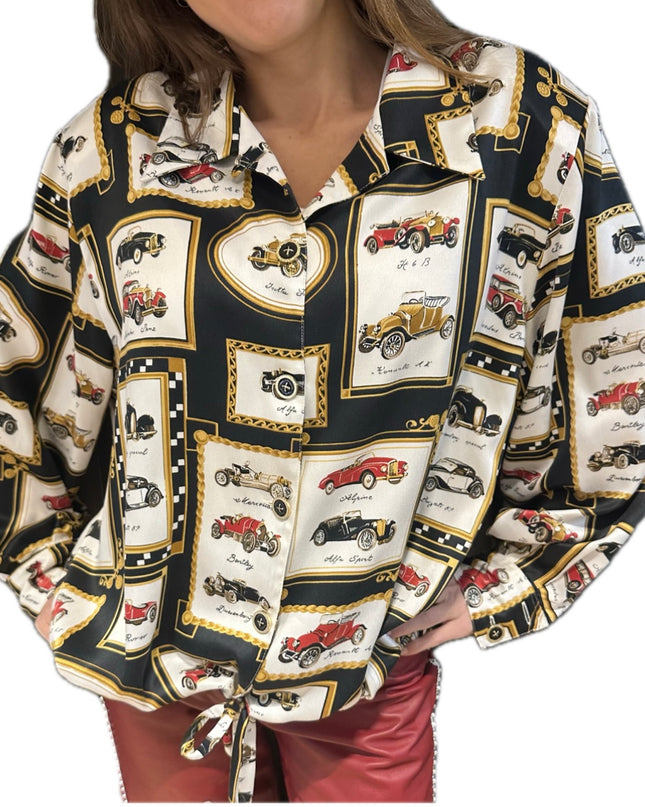 Chemisier vintage imprimé – Taille Unique