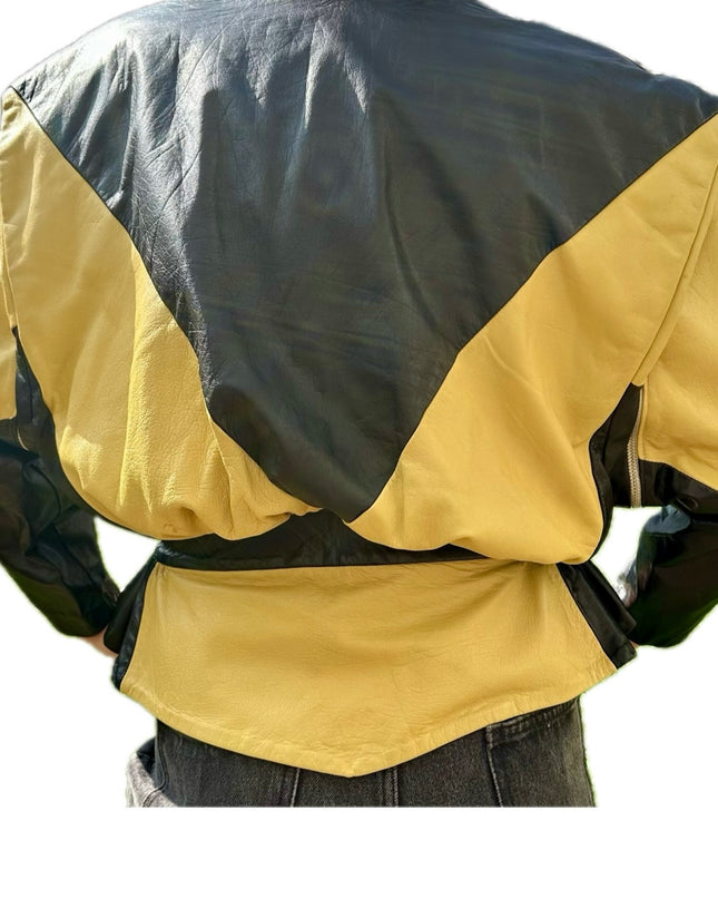 VESTE EN CUIR VINTAGE MANCHES AMOVIBLES