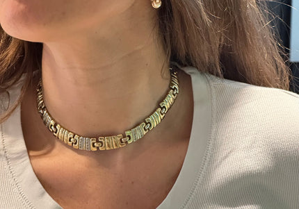 Collier vintage en maille dorée – plaqué or
