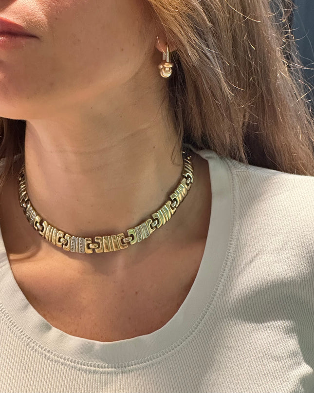 Collier vintage en maille dorée – plaqué or