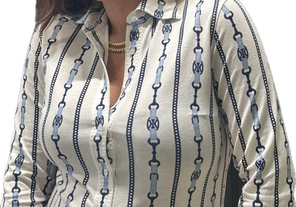 Chemise Céline vintage à motif Triumph – Taille 36