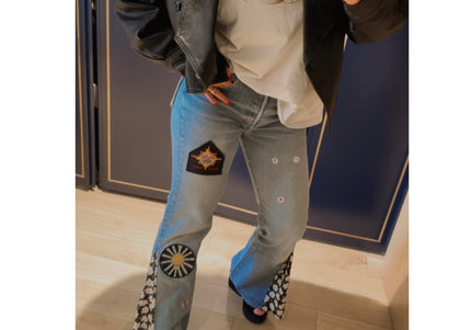 Jean Levi’s vintage taille haute – pièce unique customisée