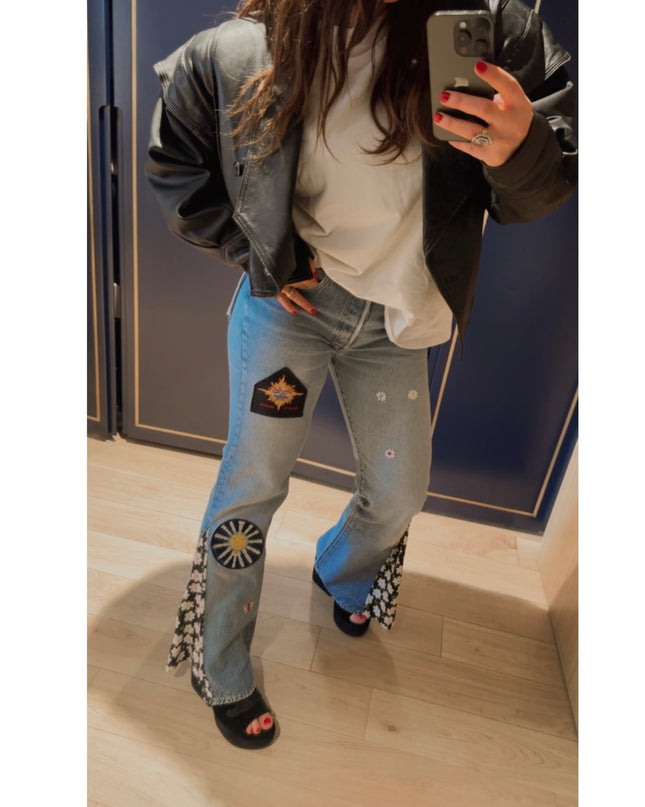 Jean Levi’s vintage taille haute – pièce unique customisée