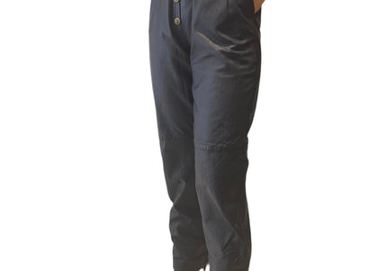PANTALON EN CUIR BLEU MARINE CUSTOMISÉ