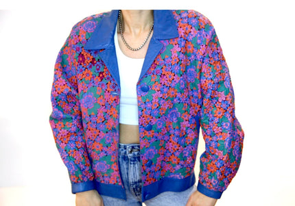 VESTE EN CUIR FLOWERS