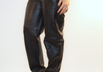 PANTALON EN CUIR NOIR
