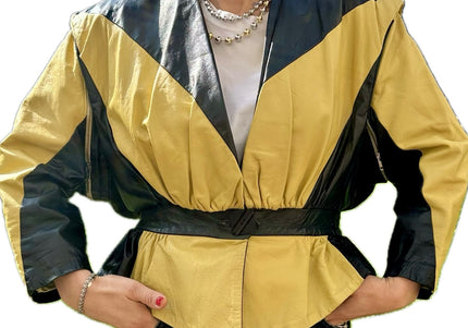 VESTE EN CUIR VINTAGE MANCHES AMOVIBLES