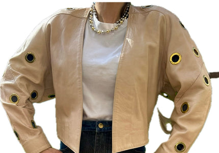 VESTE EN CUIR ŒILLETS