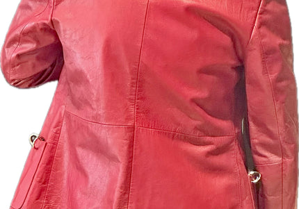 BLAZER EN CUIR ROUGE
