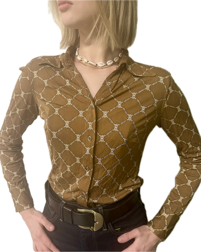 Chemise Céline vintage 100% soie – Taille 36