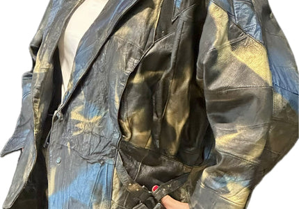BLOUSON EN CUIR TIE&DYE