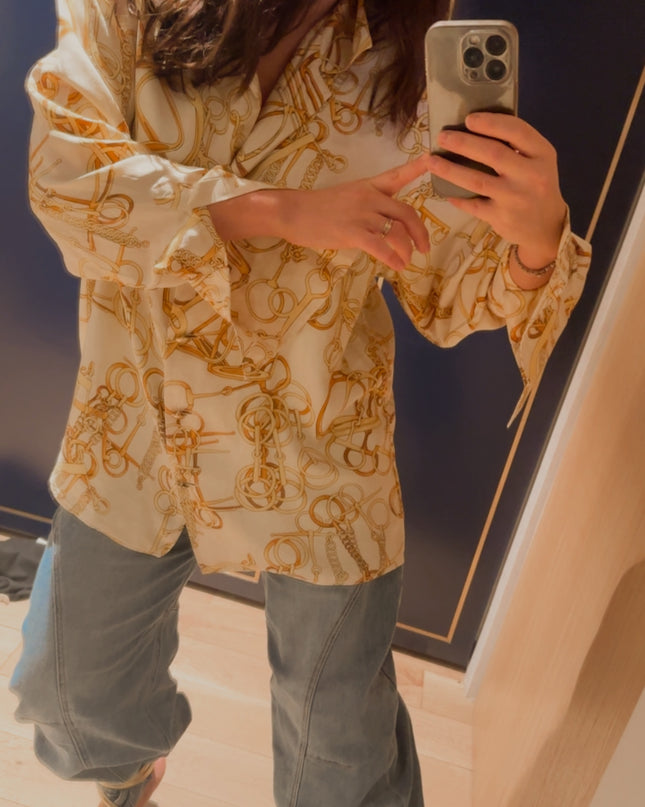 Chemise Gucci Vintage en Soie – Taille 38 – Pièce Rare