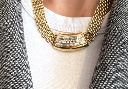 Collier vintage en mailles dorées