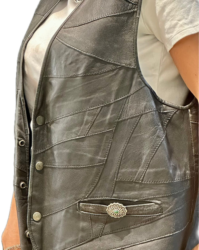 GILET SANS MANCHES EN CUIR