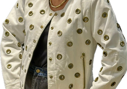 VESTE EN CUIR ŒILLET