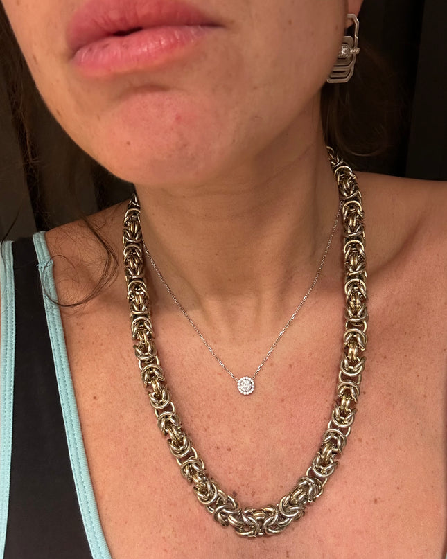 Collier vintage en maille tressée – Pièce unique