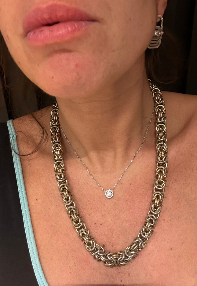 Collier vintage en maille tressée – Pièce unique