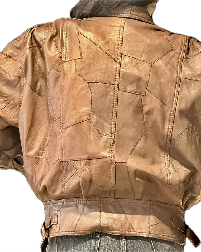 BLOUSON EN CUIR PATCHWORK