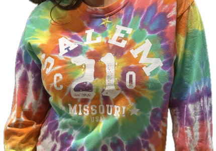 Sweat tie & dye vintage “Salem Missouri” customisé – Taille unique