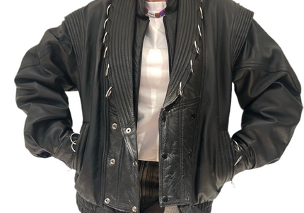 VESTE EN CUIR ANNEAUX