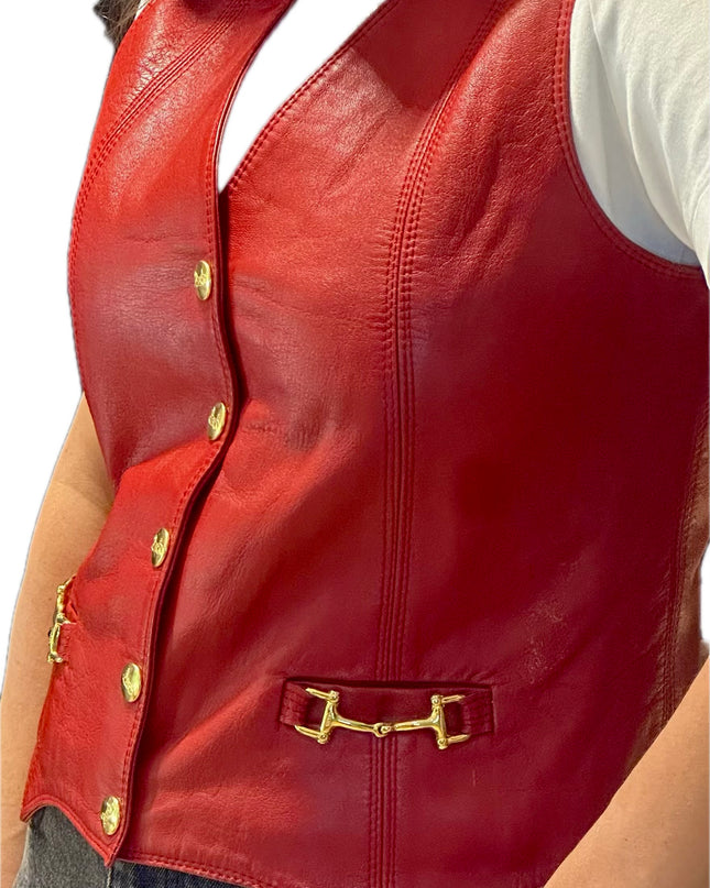 GILET EN CUIR CÉLINE