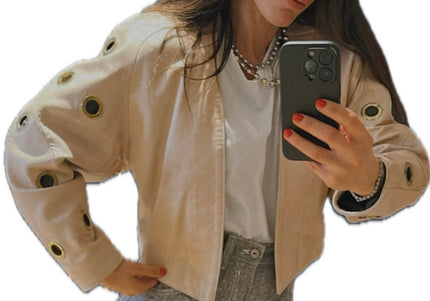 VESTE EN CUIR ŒILLETS