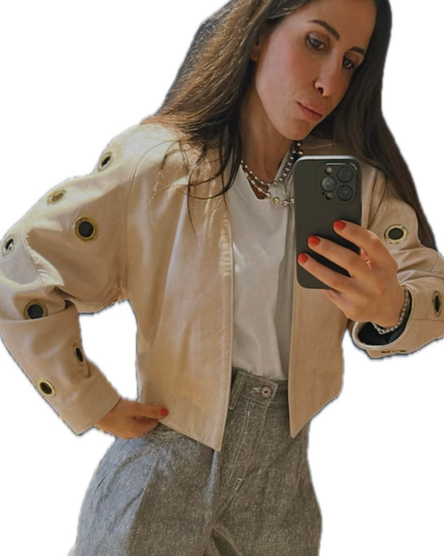 VESTE EN CUIR ŒILLETS