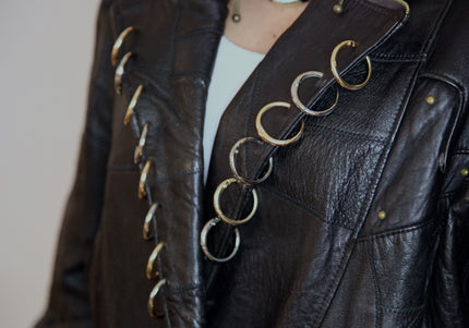 BLOUSON EN CUIR ANNEAUX